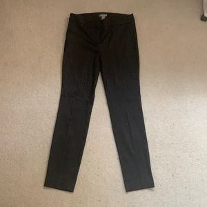Black ankle length work pants with design